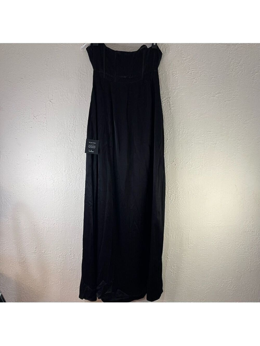 Lulu's Extraordinary Presence Black Satin Strapless Maxi Dress - Picture 8 of 14